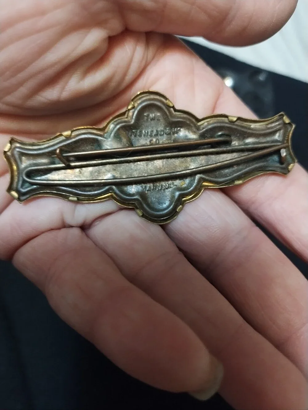 Antique Whitehead And Hoag- Fraternal Handshake Pin
